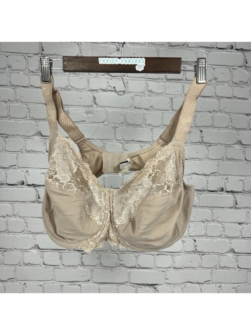 VTG Simone Pérèle Nude Semi Sheer Lace Underwire Lined Unpadded Bra US 34